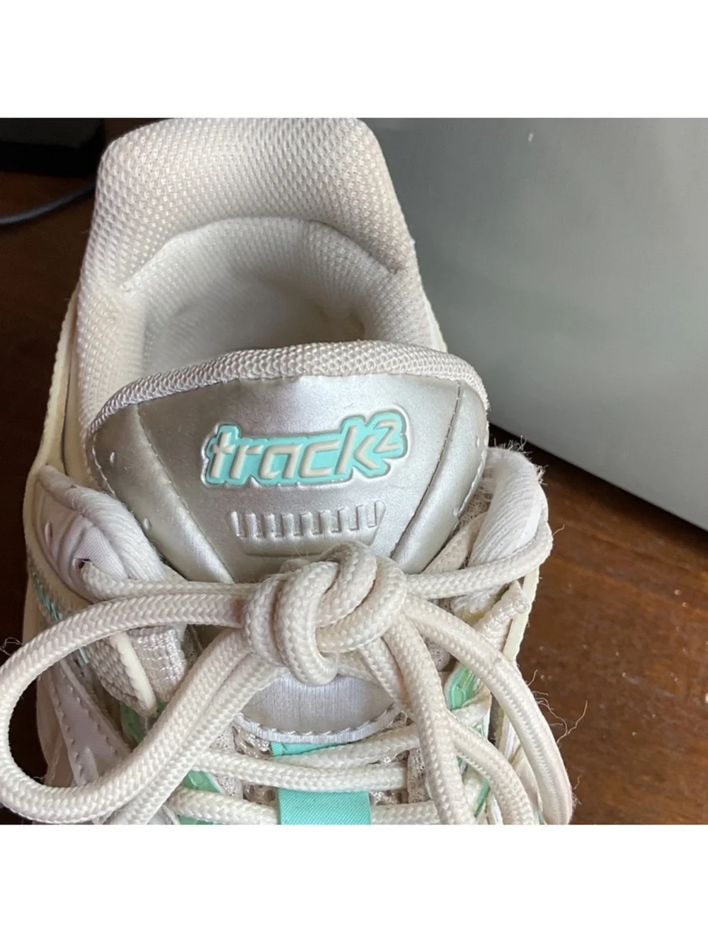 Balenciaga Women's White & Mint Track Sneaker